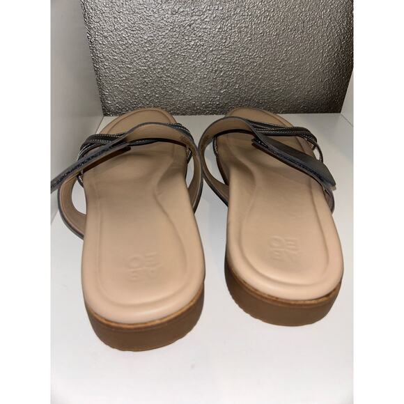 ABEO Kyla Comfort Leather Sandals Gray 9.5M – Memory Foam Orthotic Footbed - Picture 7 of 8